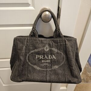 Prada Black Denim Tote